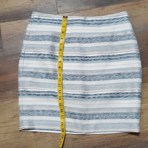 Ann Taylor NWT blue silver striped pencil skirt - Picture 1 of 6